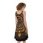 Polynesian Sea Turtle Print Sleeveless Knee Length Dress