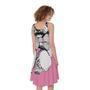 Poodle With Glasses Print Sleeveless Knee Length Dress