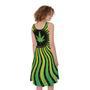 Psychedelic Cannabis Leaf Print Sleeveless Knee Length Dress