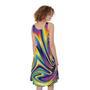 Psychedelic Gradient Print Sleeveless Knee Length Dress