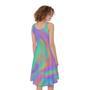 Psychedelic Holographic Trippy Print Sleeveless Knee Length Dress