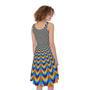 Psychedelic Wave Optical Illusion Sleeveless Knee Length Dress