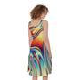 Psychedelic Wave Print Sleeveless Knee Length Dress