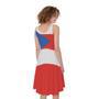 Puerto Rican Flag Print Sleeveless Knee Length Dress