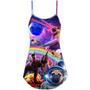 Pug Dog Galaxy Rainbow Star T-Rex Style - V-Neck Sleeveless Cami Dress