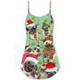 Pug Dog Pugmas Santa Merry Christmas Snow - V-Neck Sleeveless Cami Dress