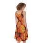 Pumpkin Print Sleeveless Knee Length Dress