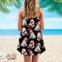 Puppy With Red Hat On Christmas In July Spaghetti Strap Summer Dress