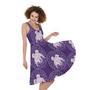 Purple Gemini Zodiac Pattern Print Sleeveless Knee Length Dress