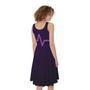 Purple Heartbeat Print Sleeveless Knee Length Dress