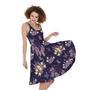 Purple Indian Dream Catcher Print Sleeveless Knee Length Dress