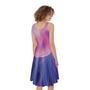 Purple Plasma Ball Print Sleeveless Knee Length Dress