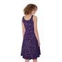 Purple Spider Web Pattern Print Sleeveless Knee Length Dress