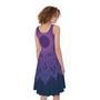 Purple Trippy Mandala Print Sleeveless Knee Length Dress