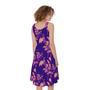 Purple Tropical Hawaiian Pattern Print Sleeveless Knee Length Dress