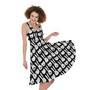 Rabbit And Cat Pattern Print Sleeveless Knee Length Dress