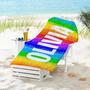 Rainbow Chevron Pattern Custom Name Beach Towels Pool Beach Lovers