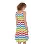 Rainbow Chevron Pattern Print Sleeveless Knee Length Dress