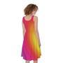 Rainbow Flow Print Sleeveless Knee Length Dress