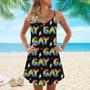 Rainbow Gay Pride LGBT Spaghetti Strap Summer Dress