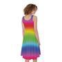 Rainbow Print Sleeveless Knee Length Dress