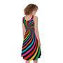 Rainbow Psychedelic Swirl Print Sleeveless Knee Length Dress