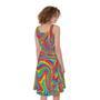 Rainbow Rave Print Sleeveless Knee Length Dress