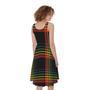 Rainbow Tartan Pattern Print Sleeveless Knee Length Dress