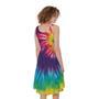 Rainbow Tie Dye Print Sleeveless Knee Length Dress