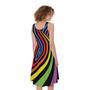 Rainbow Torus Psychedelic Print Sleeveless Knee Length Dress