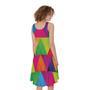 Rainbow Triangles Pattern Print Sleeveless Knee Length Dress