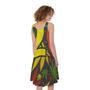 Rasta 420 Print Sleeveless Knee Length Dress