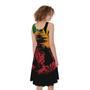 Rasta Peace Sign Print Sleeveless Knee Length Dress