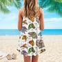 Realistic Dinosaurus Spaghetti Strap Summer Dress