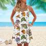 Realistic Dinosaurus Spaghetti Strap Summer Dress