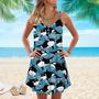 Realistic Killer Whale Orcinus Spaghetti Strap Summer Dress