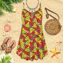 Red And Yellow Watermelon Slices Spaghetti Strap Summer Dress