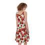 Red Apple Pattern Print Sleeveless Knee Length Dress