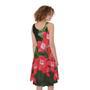 Red Bouvardia Print Sleeveless Knee Length Dress