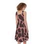 Red Brown Cow Print Sleeveless Knee Length Dress