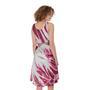 Red Cabbage Leaves Print Sleeveless Knee Length Dress