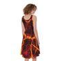 Red Lava Print Sleeveless Knee Length Dress