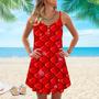 Red Mermaid Scales Spaghetti Strap Summer Dress