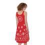 Red Paisley Bandana Print Sleeveless Knee Length Dress