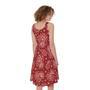 Red Paisley Pattern Print Sleeveless Knee Length Dress