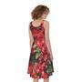 Red Rose Flower Print Sleeveless Knee Length Dress