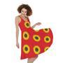 Red Sunflower Pattern Print Sleeveless Knee Length Dress