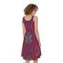 Red Tribal Ethnic Mandala Print Sleeveless Knee Length Dress