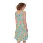 Retro Air Balloon Pattern Print Sleeveless Knee Length Dress