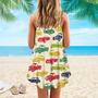 Retro Car Spaghetti Strap Summer Dress